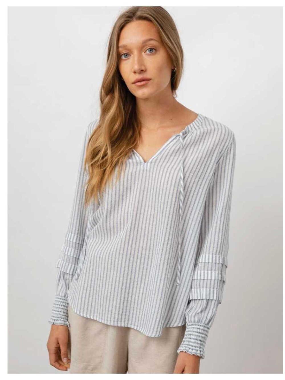 Rails Caterina Sanibel Stripe Linen Blend Blouse S